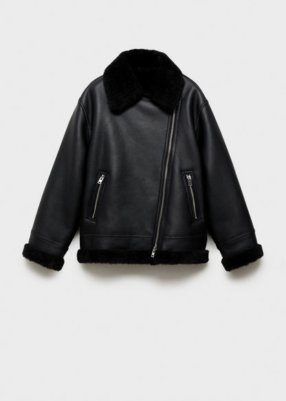 Jacket with shearling-effect lining