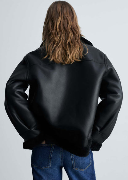 Jacket with shearling-effect lining