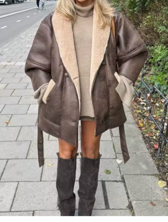 Manteau en cuir pour femmes - Amsterdam