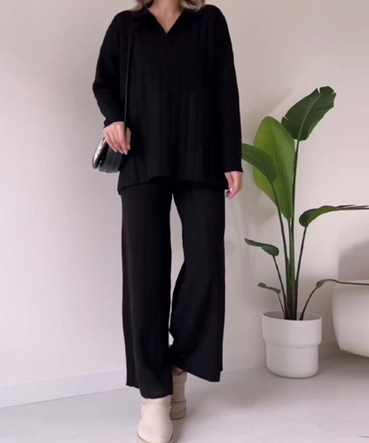 Ensemble Deux Pièces Avec Pull À Col en V