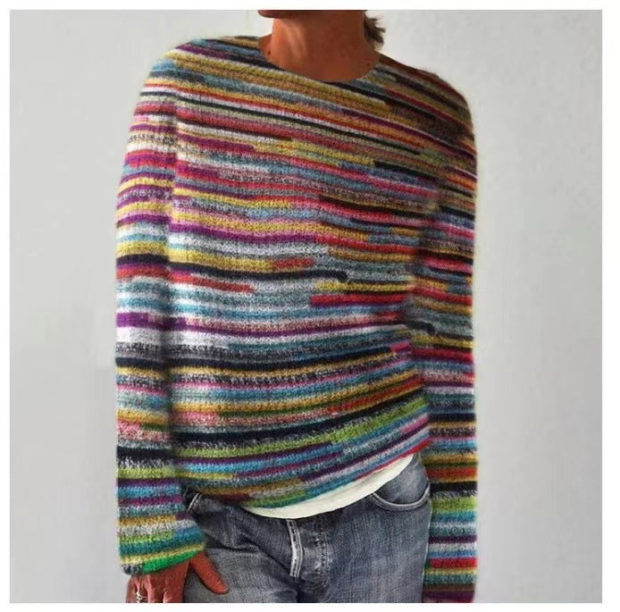 Pull Décontracté En Maille À Motifs