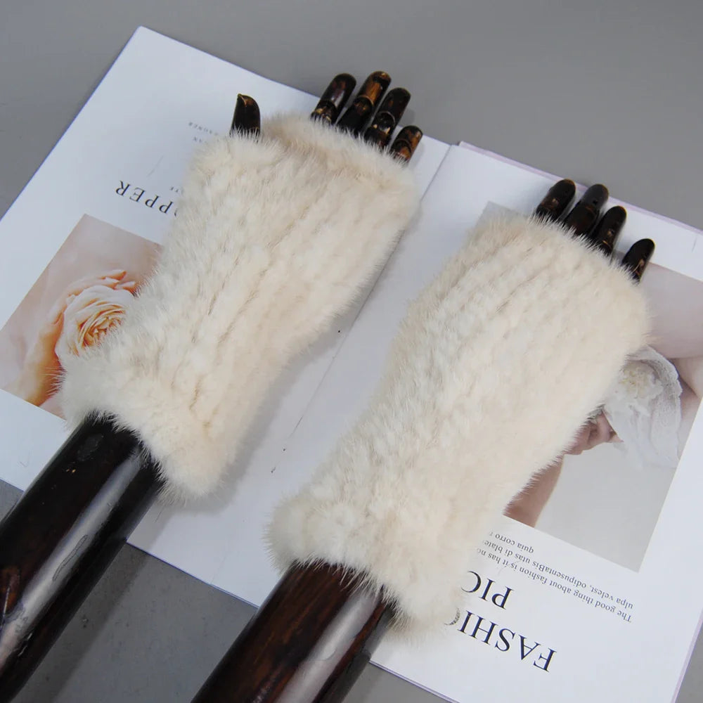 Mink Fur Knitted Gloves Beatrice