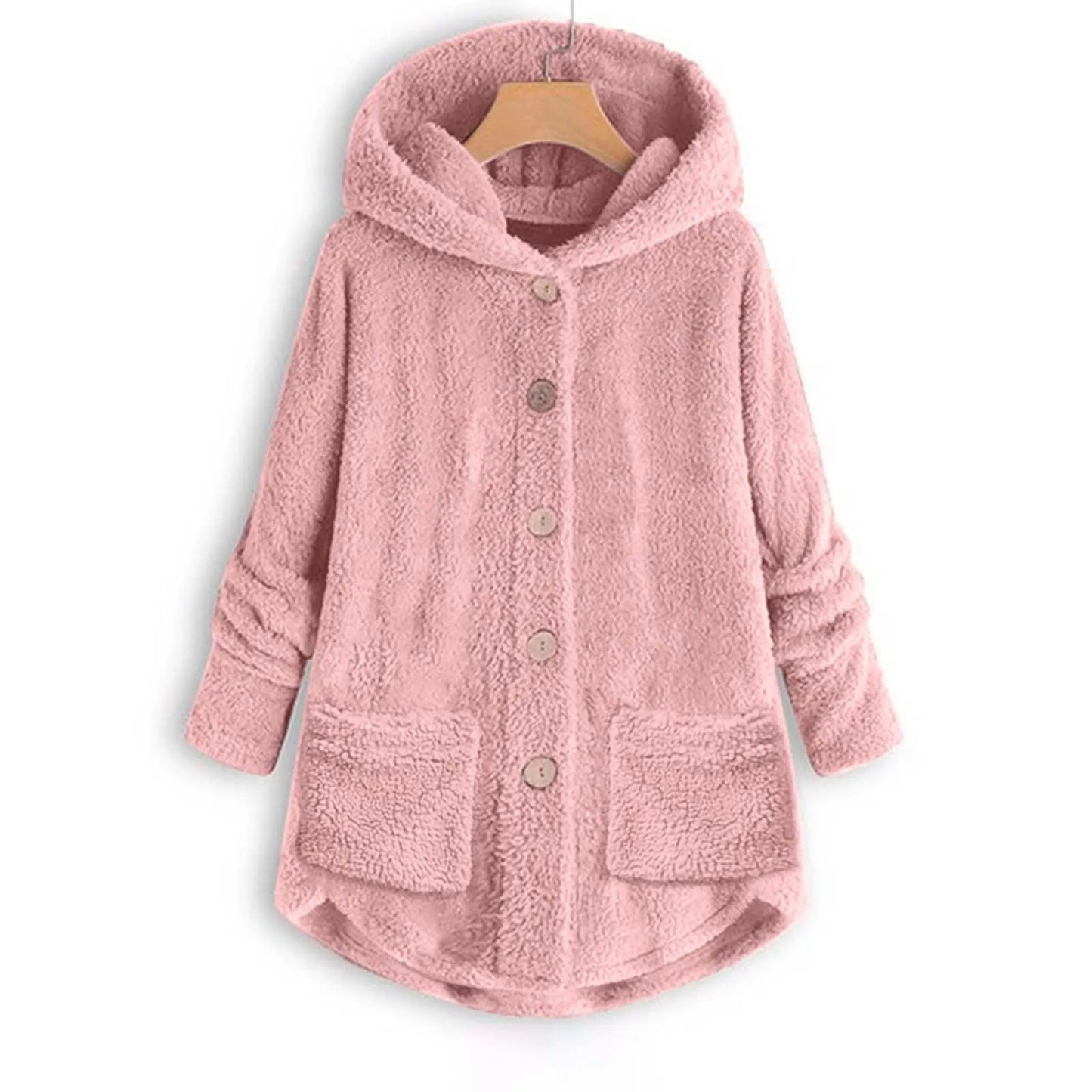 Manteau en peluche à manches longues pour femmes