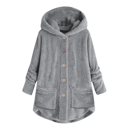 Manteau en peluche à manches longues pour femmes