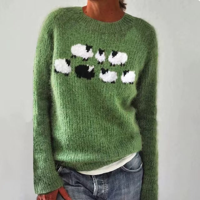 Pull Décontracté En Maille À Motifs