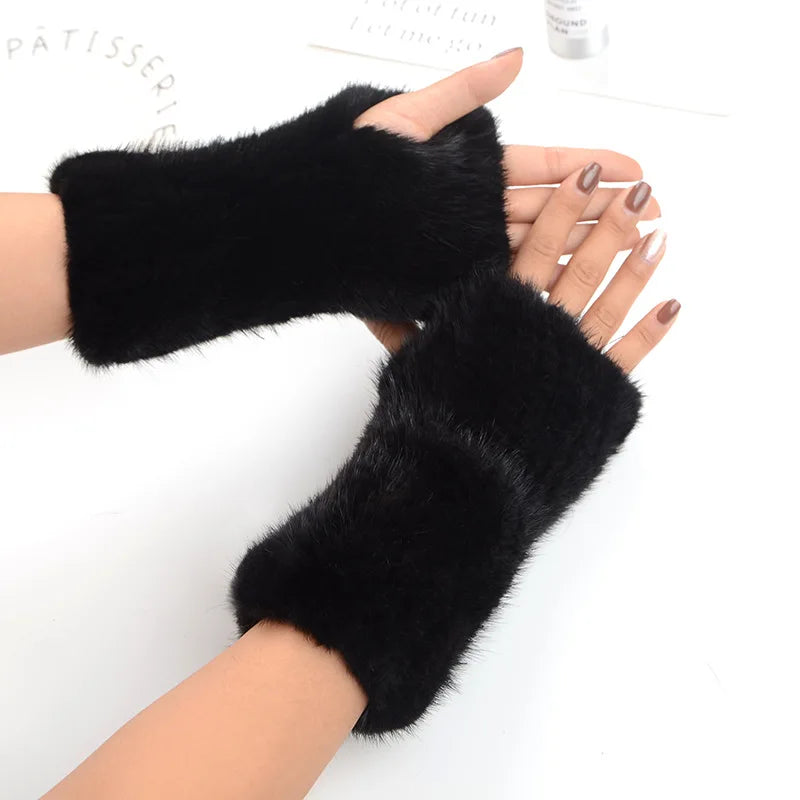 Mink Fur Knitted Gloves Beatrice