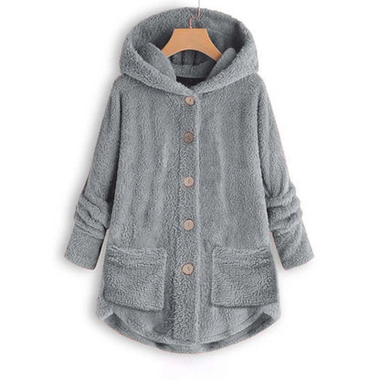 Manteau en peluche à manches longues pour femmes