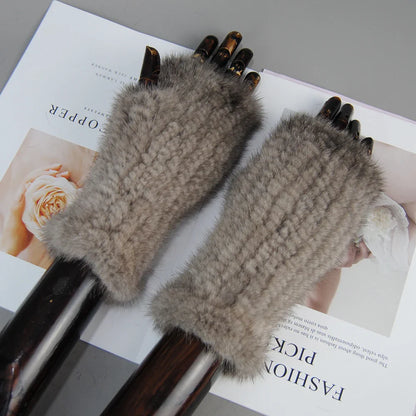 Mink Fur Knitted Gloves Beatrice