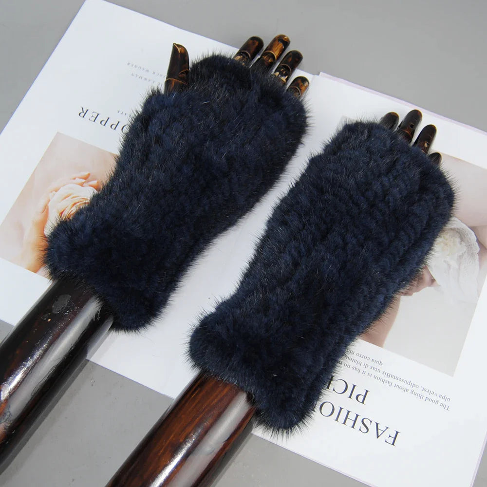 Mink Fur Knitted Gloves Beatrice