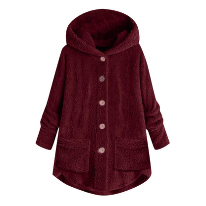 Manteau en peluche à manches longues pour femmes