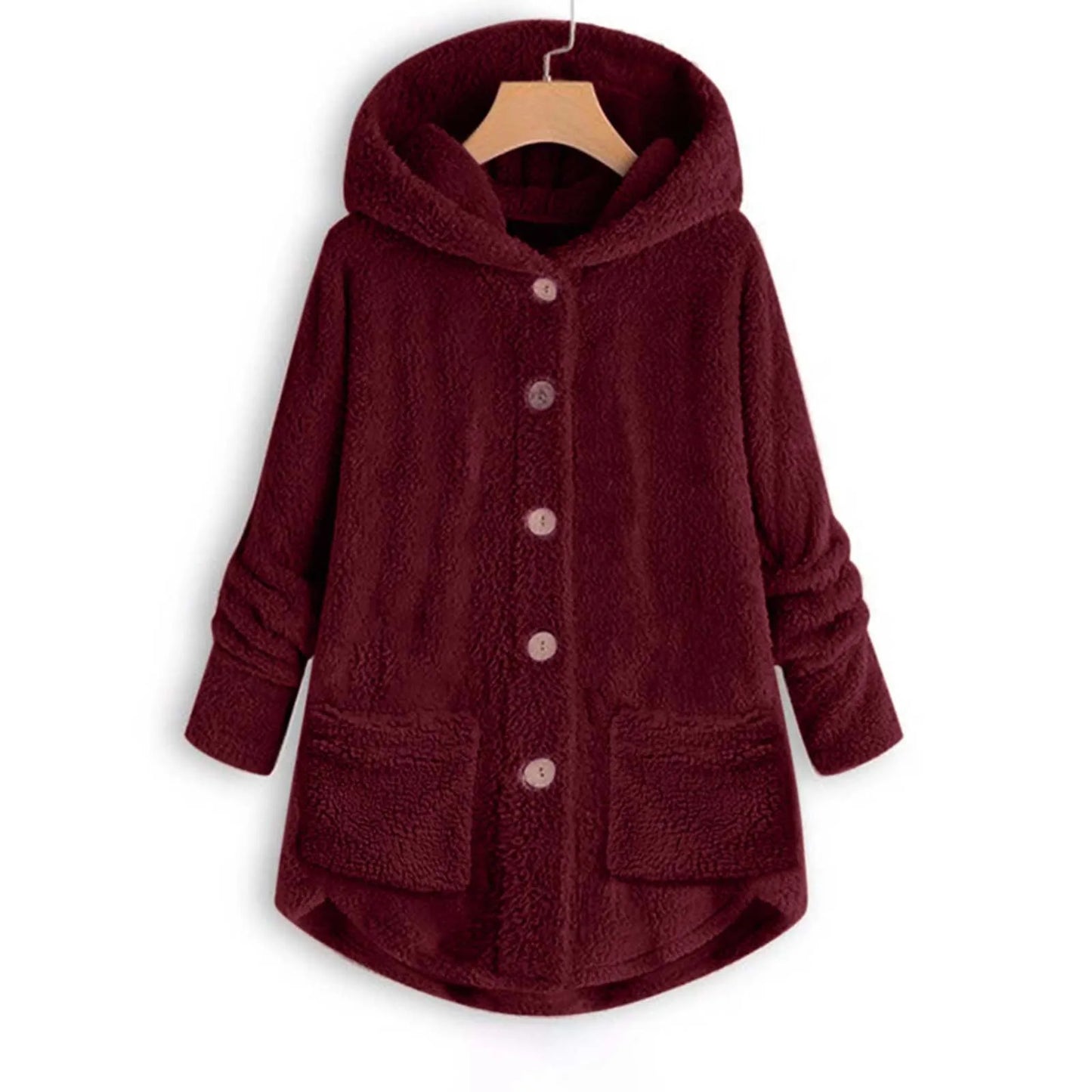 Manteau en peluche à manches longues pour femmes