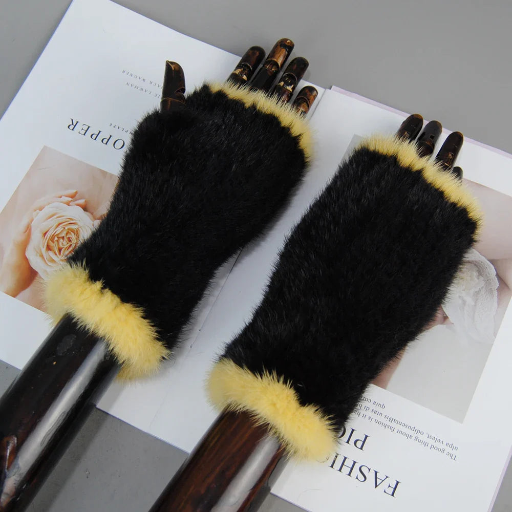 Mink Fur Knitted Gloves Beatrice