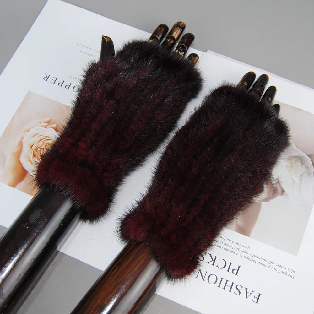 Mink Fur Knitted Gloves Beatrice