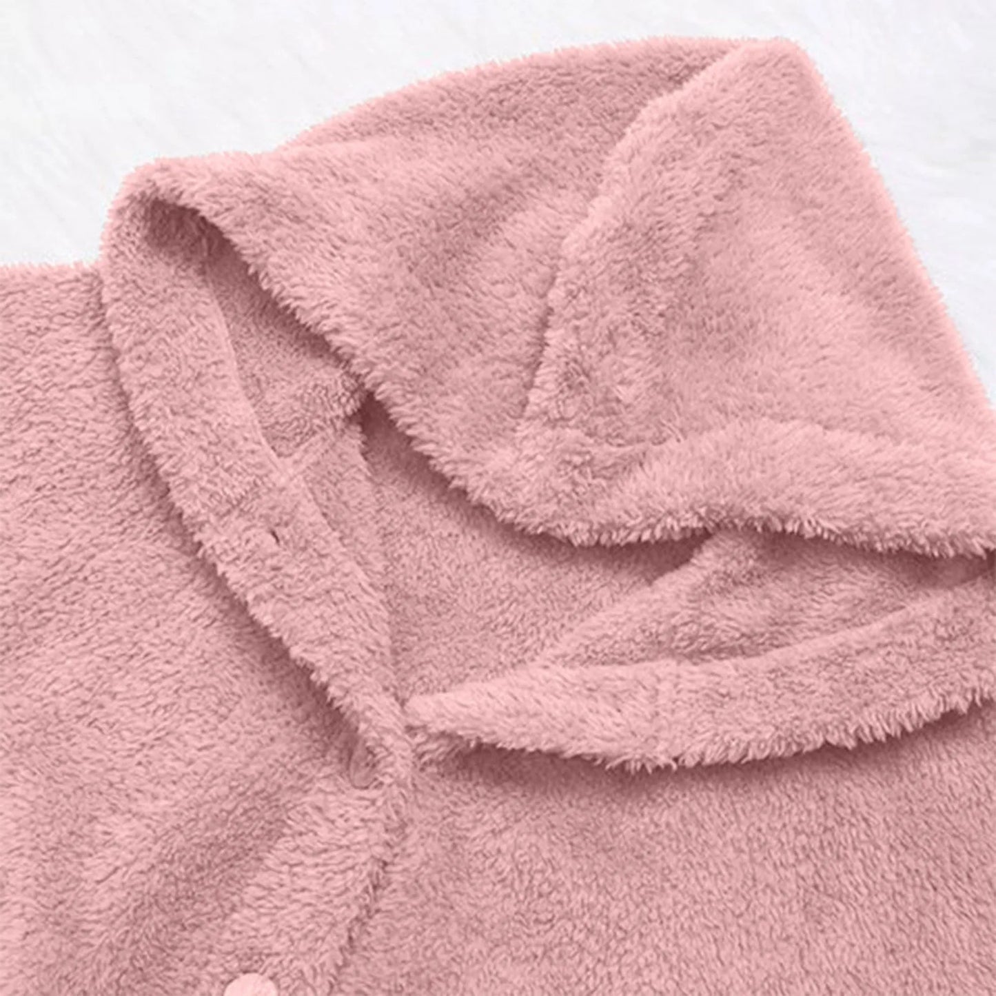 Manteau en peluche à manches longues pour femmes