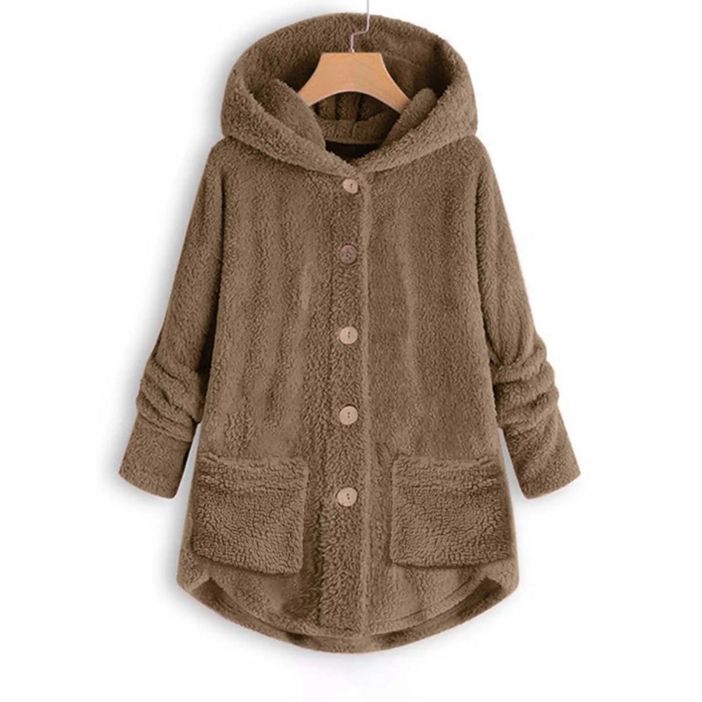 Manteau en peluche à manches longues pour femmes