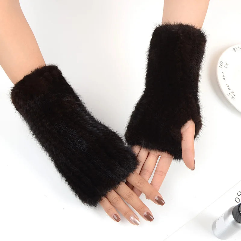 Mink Fur Knitted Gloves Beatrice