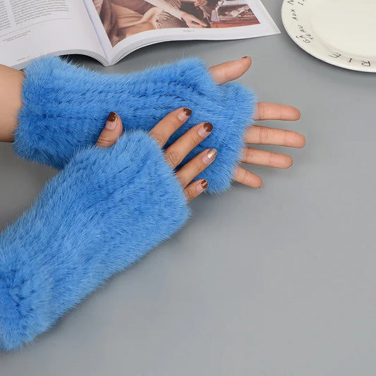 Mink Fur Knitted Gloves Beatrice