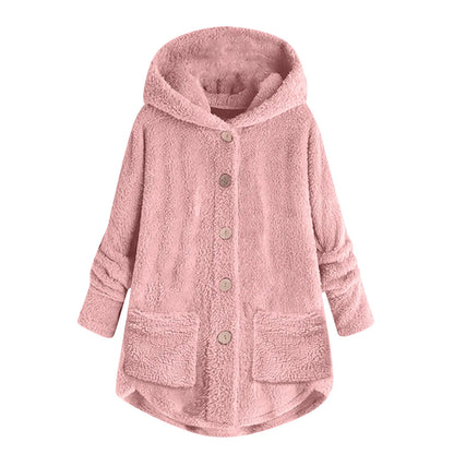 Manteau en peluche à manches longues pour femmes