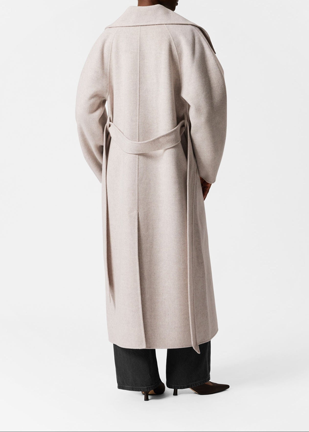 Funnel-Collar Wool Coat