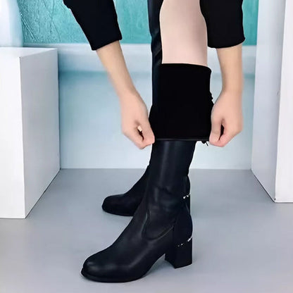 Bottes en Cuir Chaudes Pour Femmes